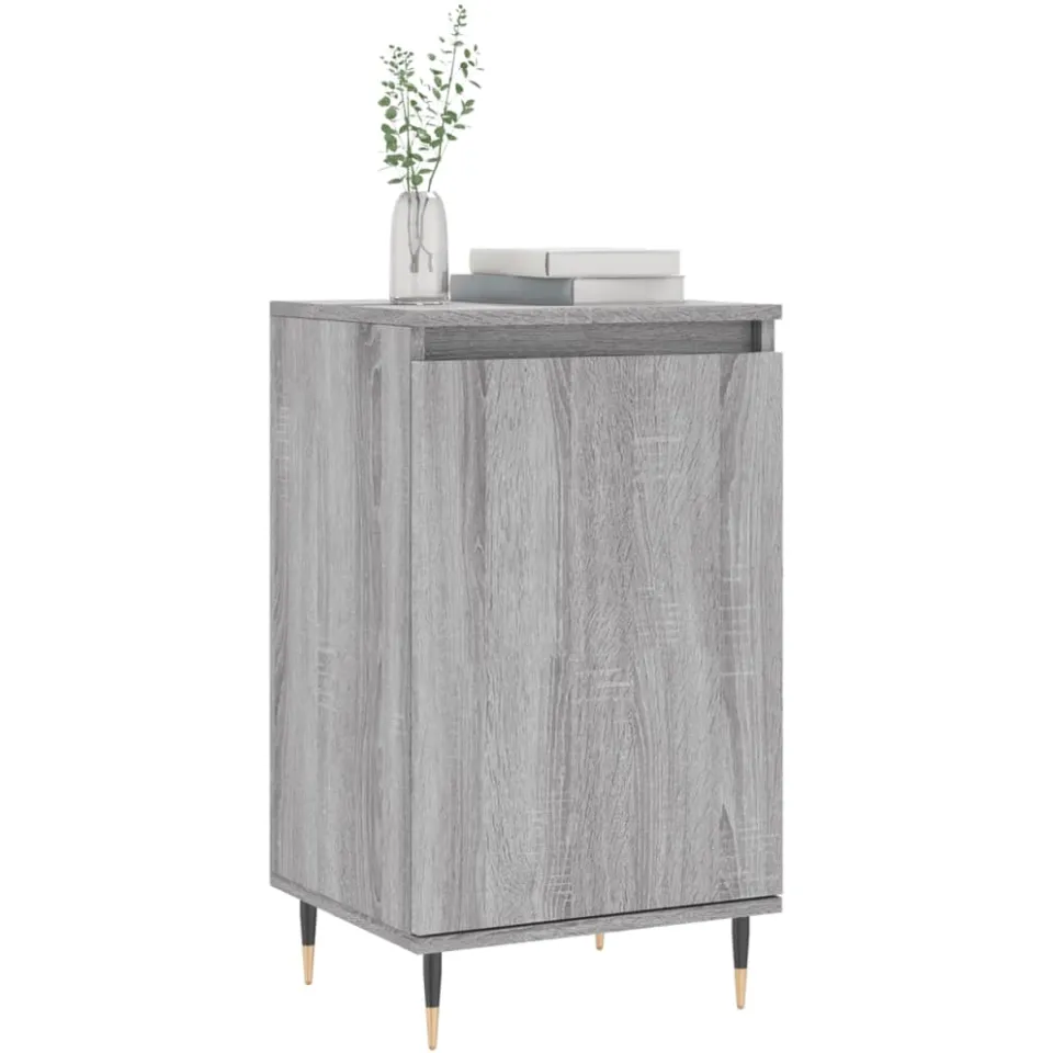 vidaXL Dressoirs 2 st 40x35x70 cm bewerkt hout grijs sonoma Bruin