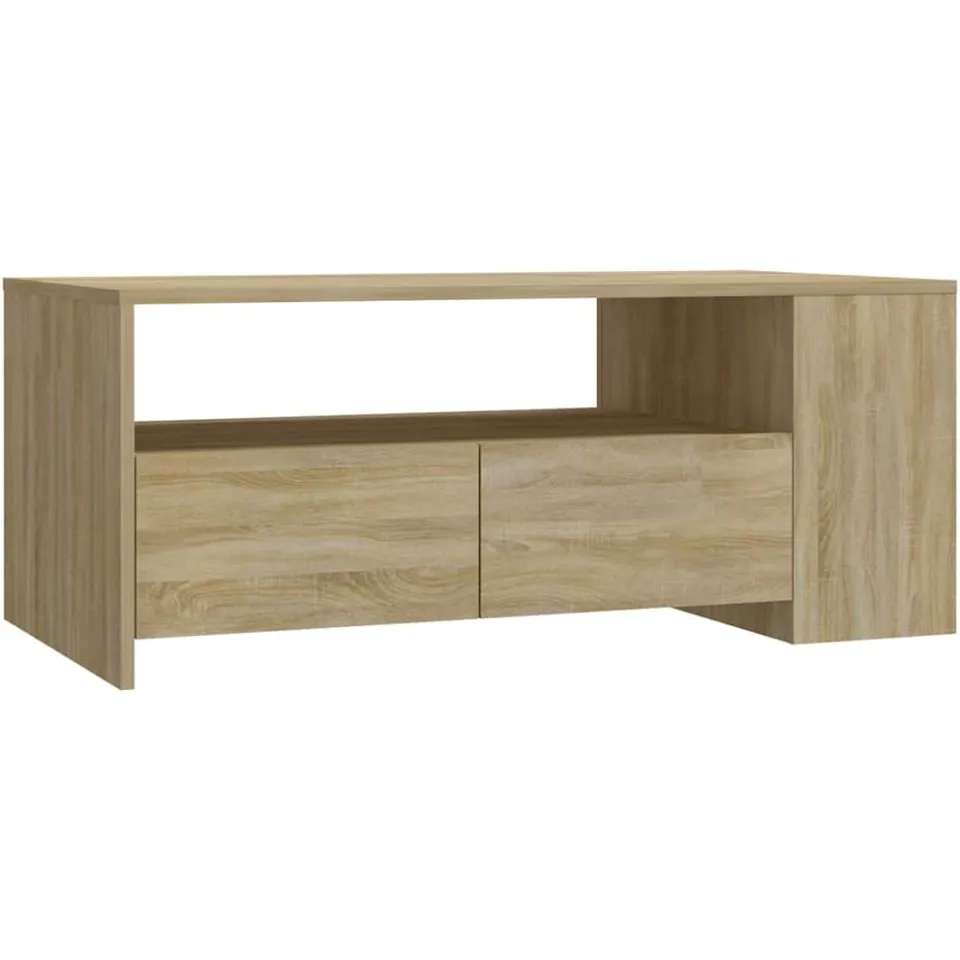vidaXL Salontafel 102x55x42 cm bewerkt hout sonoma eikenkleurig Bruin