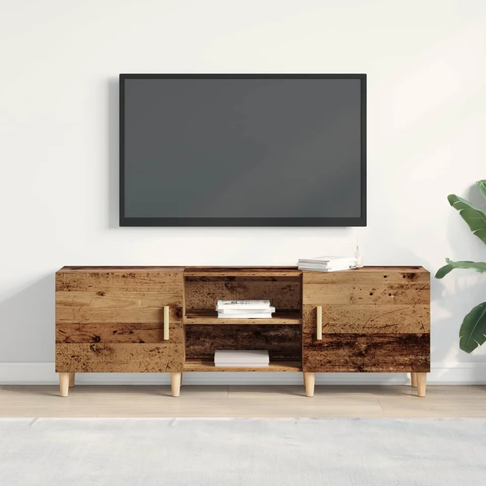 vidaXL TV-kast 150 x 30 x 50 cm Oud hout Bewerkt hout bruin, foto 4