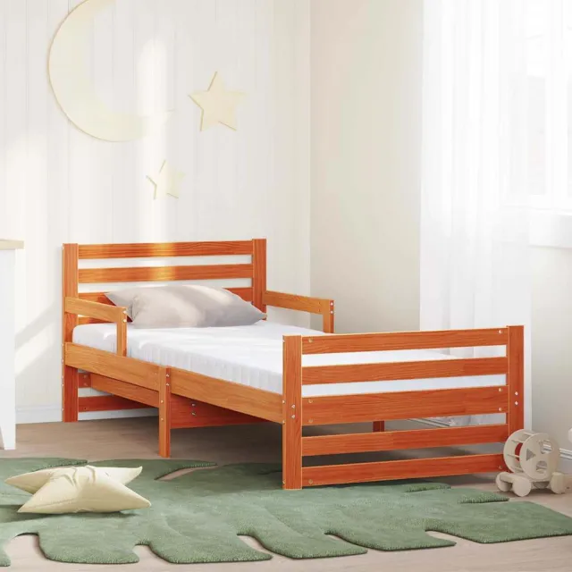 vidaXL Bedframe met uitbreidbaar matras Bruin 80 x 200 cm