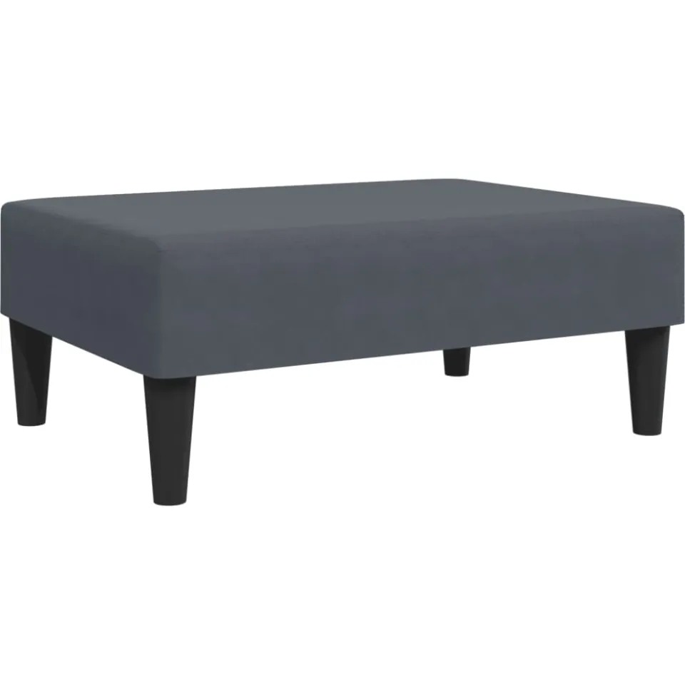vidaXL Voetenbank 77x55x31 cm fluweel donkergrijs grijs