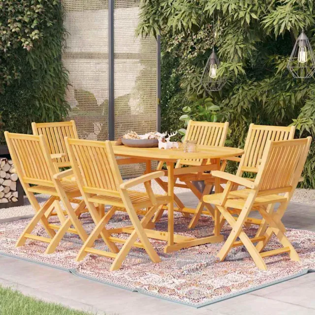 vidaXL 7-delige Tuinset massief teakhout bruin, foto 2