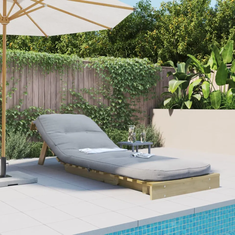 vidaXL Futon slaapbank met matras 60x206x11 cm massief grenenhout bruin, foto 3