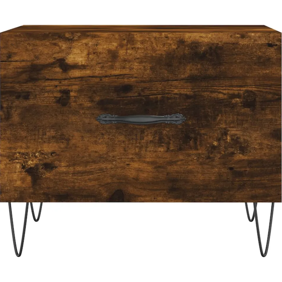 vidaXL Salontafels 2 st 50x50x40 cm bewerkt hout gerookt eikenkleurig, foto 4