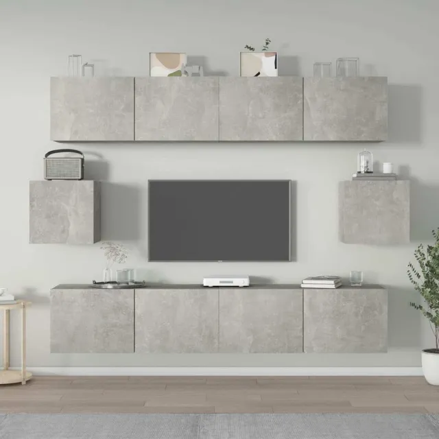 vidaXL 6-delige Tv-meubelset bewerkt hout betongrijs grijs, foto 2