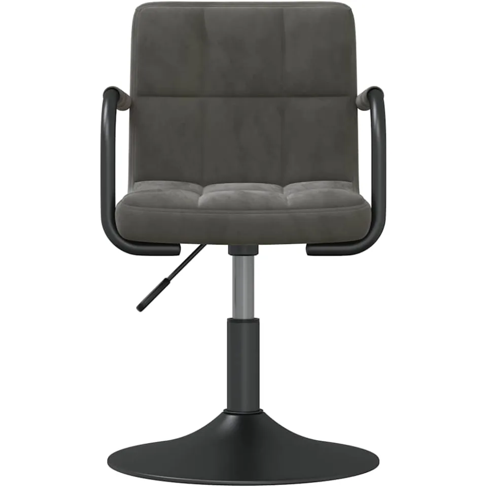 vidaXL Eetkamerstoelen draaibaar 2 st fluweel donkergrijs grijs, foto 4