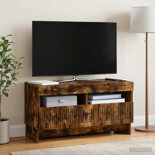 vidaXL LED tv-meubel EDE 81 x 35 x 43 cm Gerookt eiken Bruin