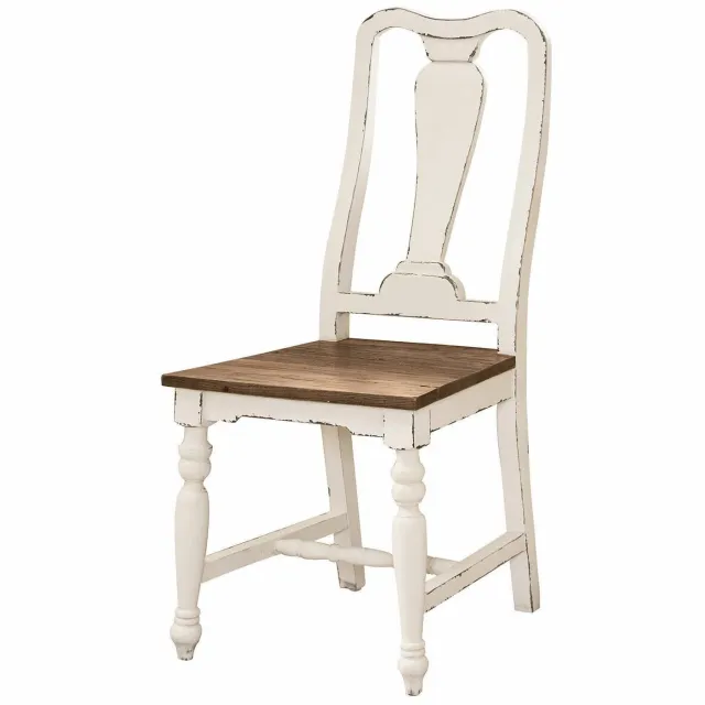 Loberon Stoel Harry wit/bruin