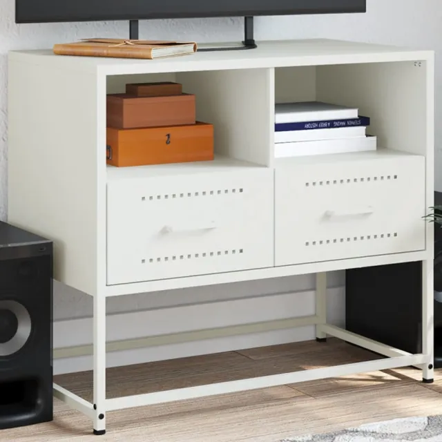 vidaXL Tv-meubel 68x39x60,5 cm staal wit, foto 2