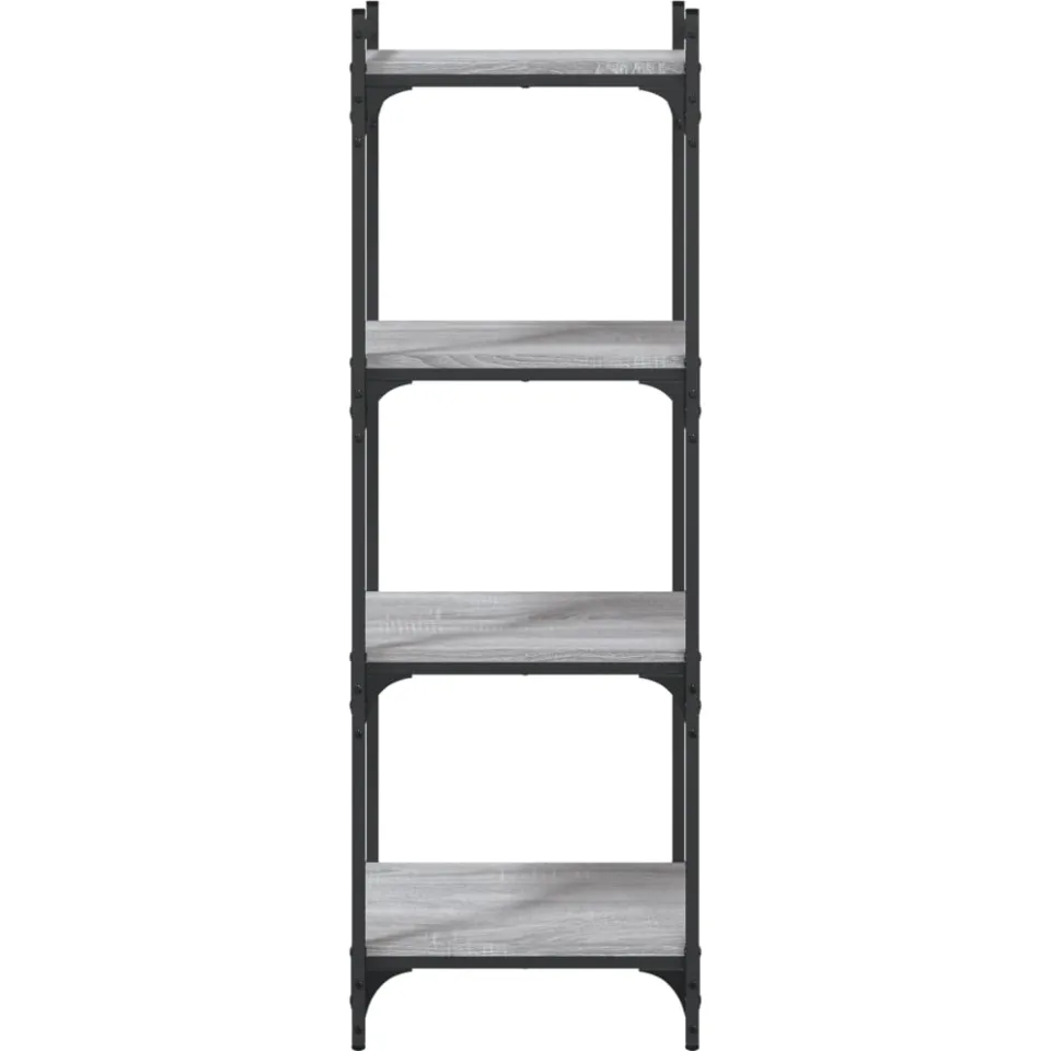 vidaXL Boekenkast 4-laags 40x30x120 cm bewerkt hout grijs sonoma