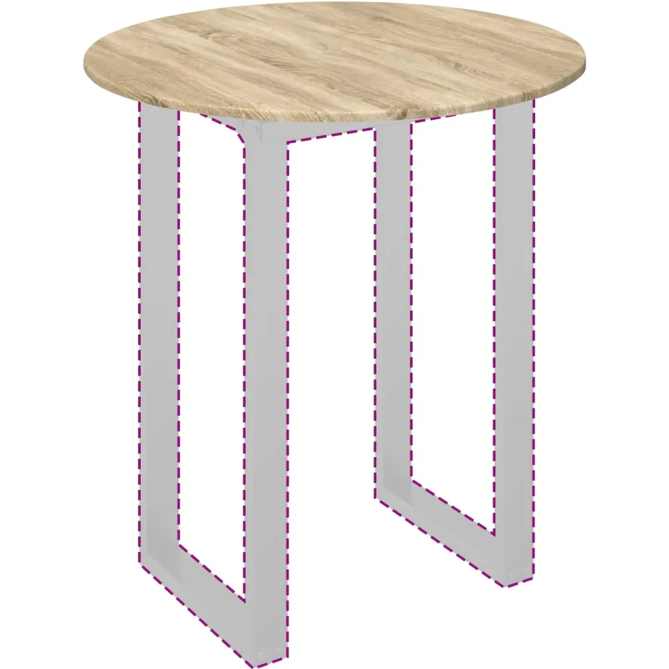 vidaXL Tafelblad Ø 80 x 1,5 cm Rond Bewerkt hout Sonoma Eiken Bruin