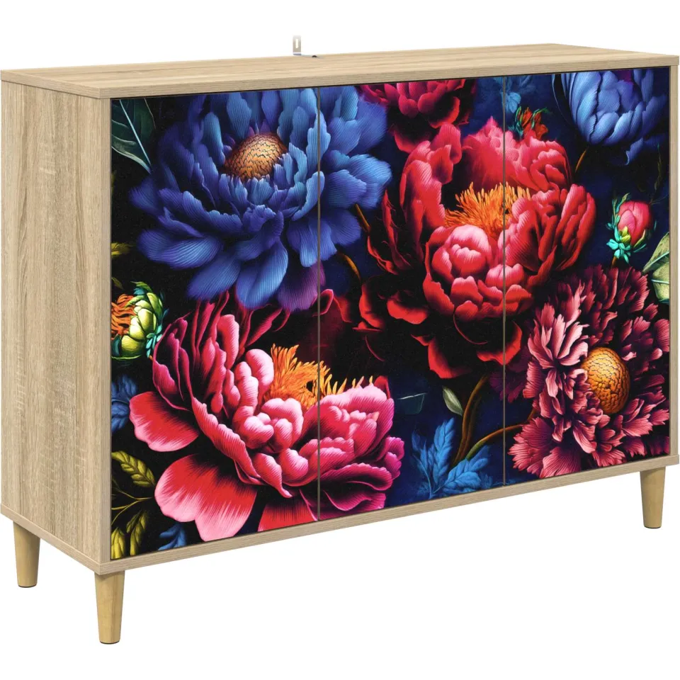 vidaXL Dressoir KIEL Sonoma 102 x 33 x 75 cm Bewerkt hout bruin, foto 3