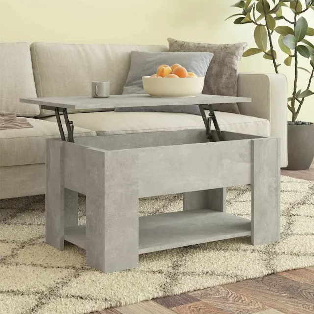 vidaXL Salontafel 79x49x41 cm bewerkt hout betongrijs grijs, foto 2