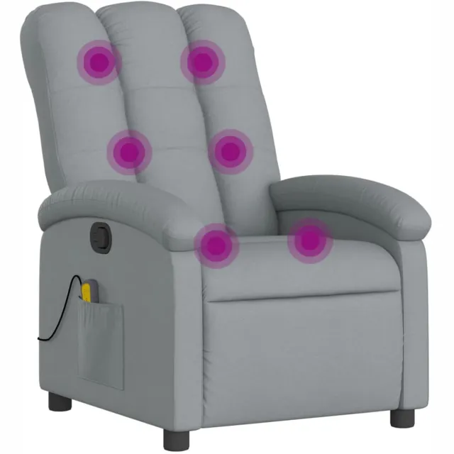vidaXL Massagestoel - met - lichtgrijze - stof Lichtgrijs