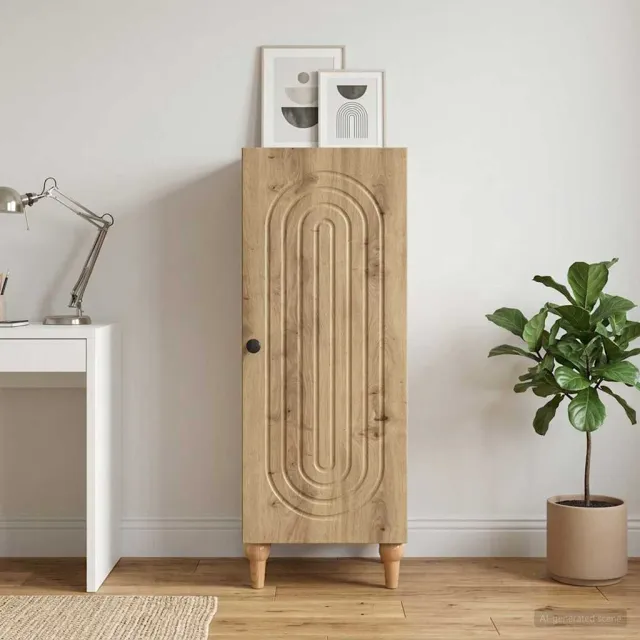 vidaXL Dressoir Artisanaal eiken 33 x 34,5 x 90 cm Bewerkt hout Bruin