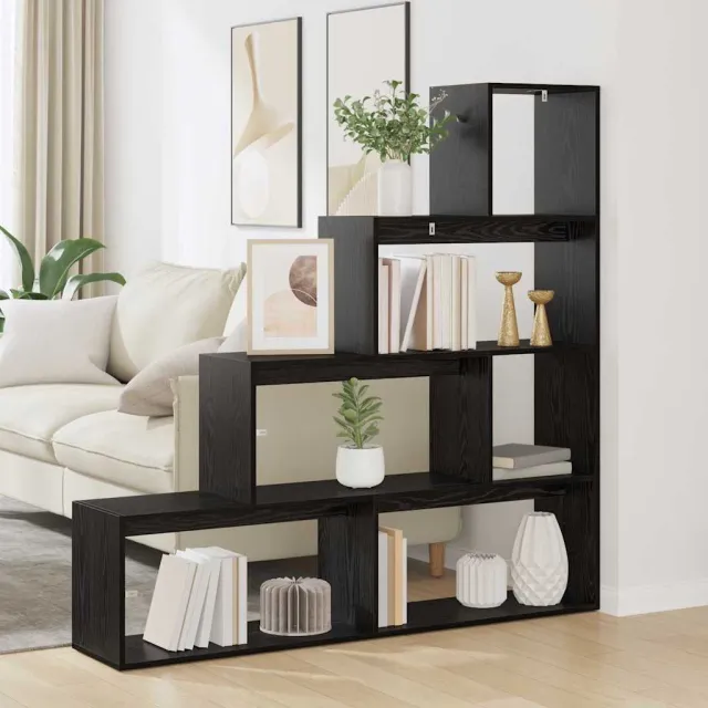 vidaXL Kamerscherm Boekenkast 137,5 x 29 x 103,5 cm Bewerkt hout zwart, foto 2