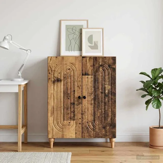 vidaXL Dressoir Oud hout 66 x 34,5 x 90 cm Bewerkt hout bruin, foto 2