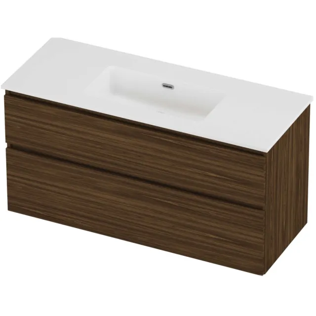 Proline Tribute Badmeubelset Porselein Elegant Enkel 120x46x62 cm Mat White Cabana Oak Eiken