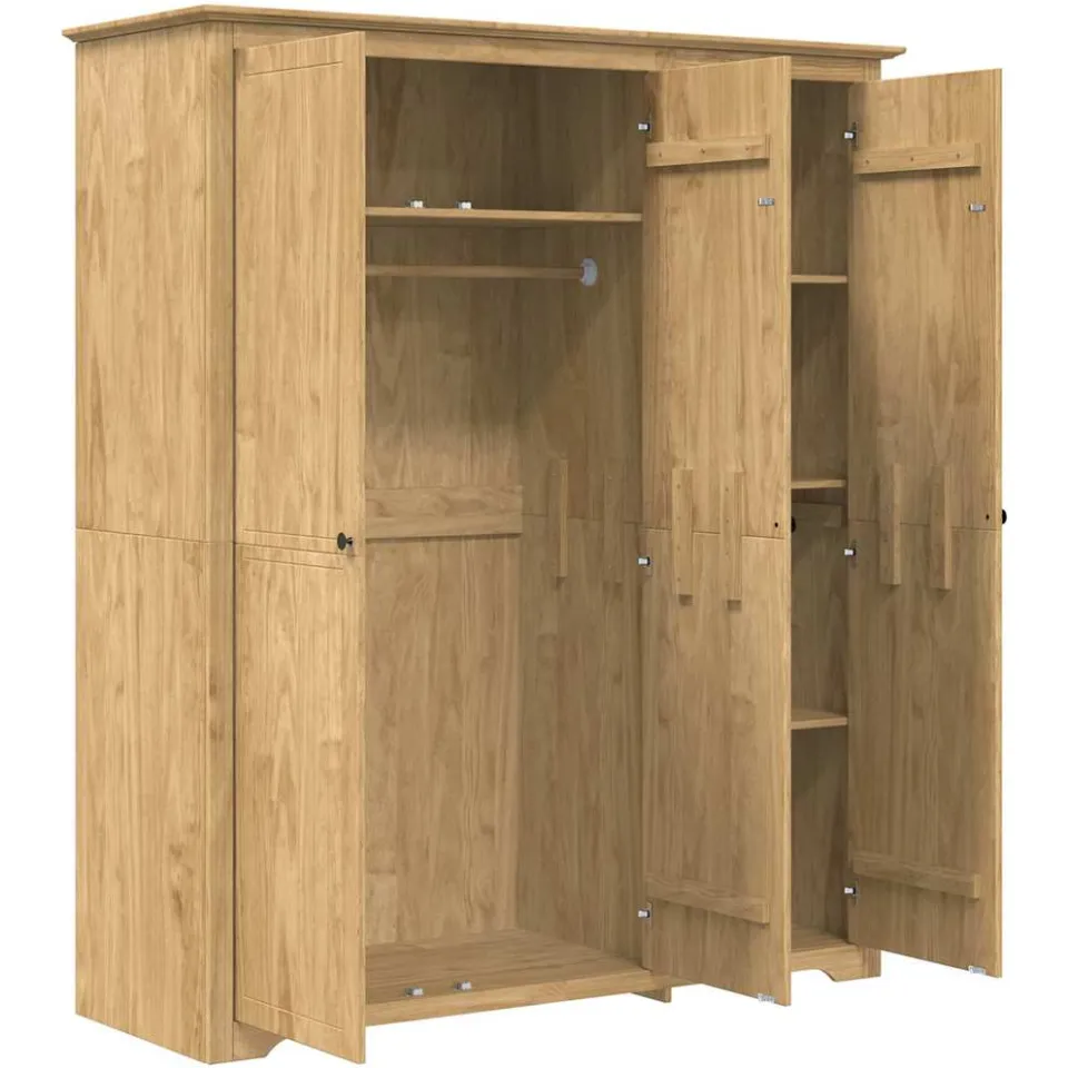 vidaXL Kledingkast BODO Honingbruin 146 x 53,5 x 173 cm Bewerkt hout