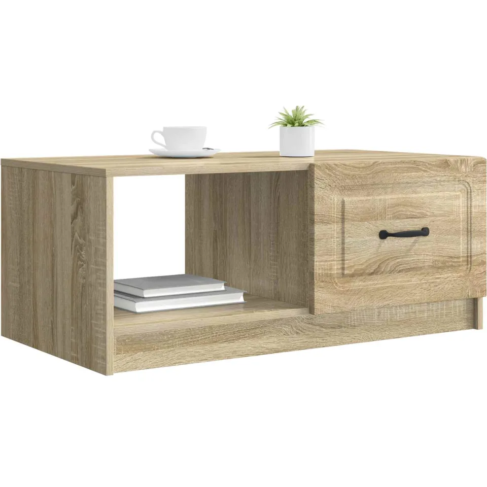 vidaXL Salontafel Sonoma Eiken 90 x 50 x 37 cm Bewerkt hout, foto 3