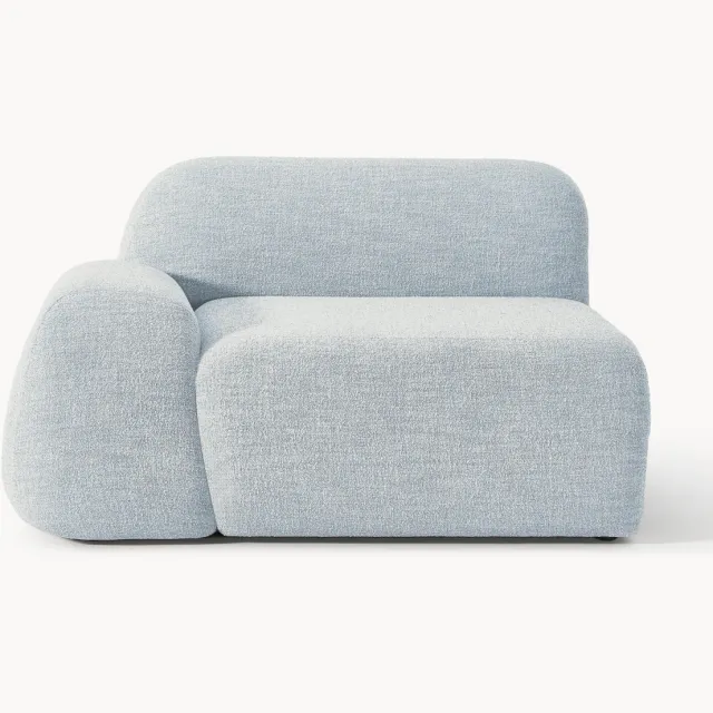 Westwing Collection Bouclé hoekmodule Wolke Lichtblauw