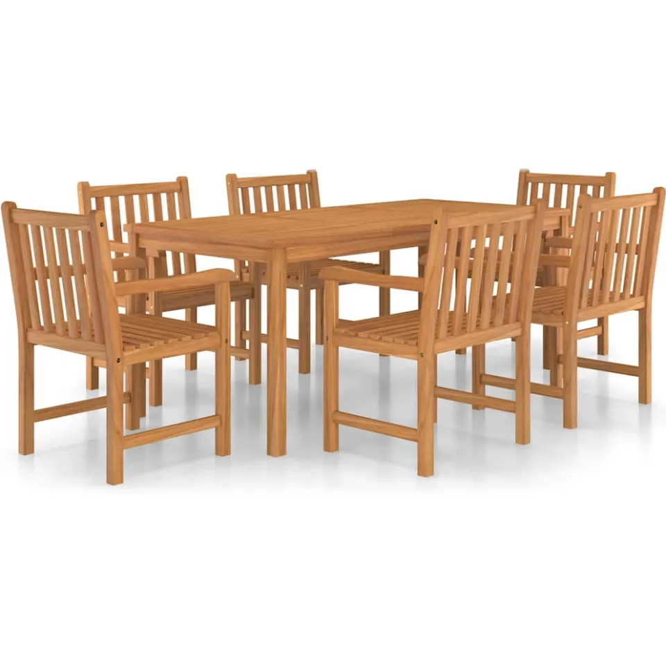 vidaXL 7-delige tuinset 180x90 cm massief teakhout bruin, foto 3