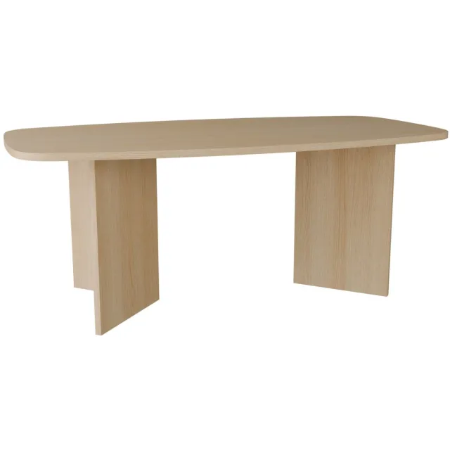 Selsey Piano – Rechthoekige eettafel met afgeronde hoeken, 190 cm, houtlook eiken Lindberg