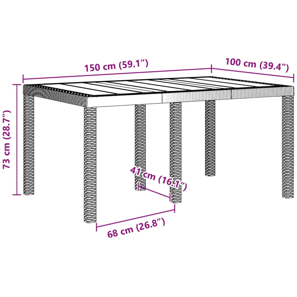 vidaXL Tuin Eetset 5 st Antraciet Polt riet, foto 2