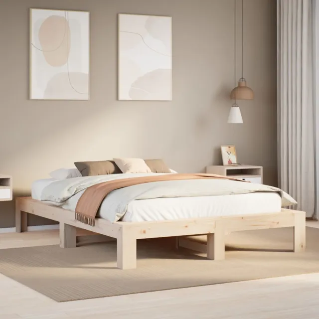 vidaXL Bedframe zonder matras massief grenenhout 150x200 cm bruin