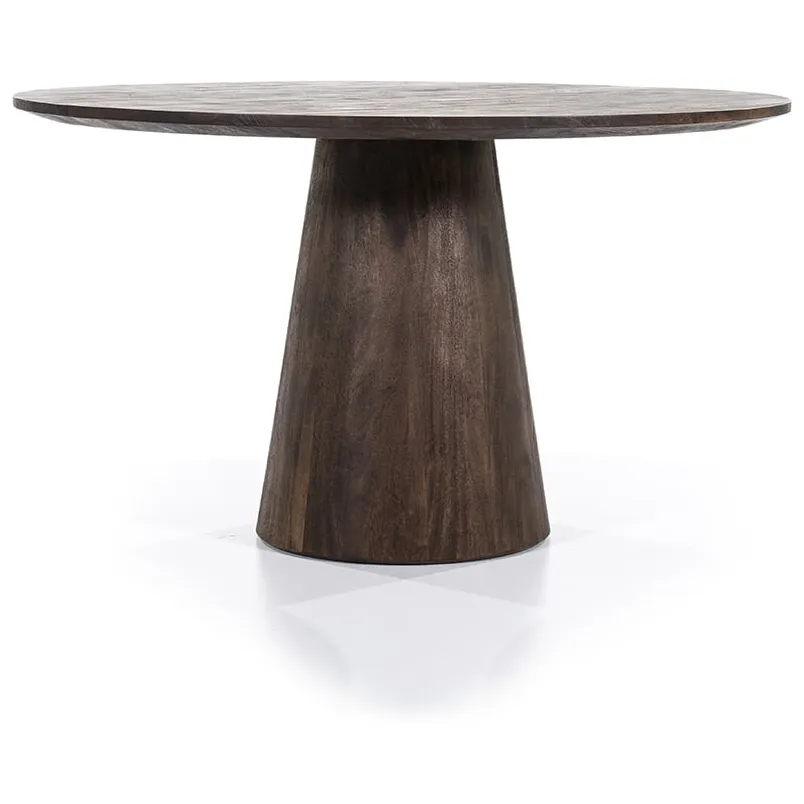 Eleonora Ronde Eettafel 'Aron' Mangohout, kleur Bruin, 130cm
