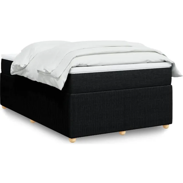 vidaXL Boxspring met matras stof zwart 120x200 cm