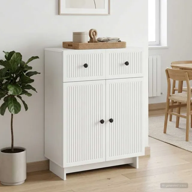 vidaXL Dressoir Wit 66 x 34,5 x 90 cm Bewerkt hout