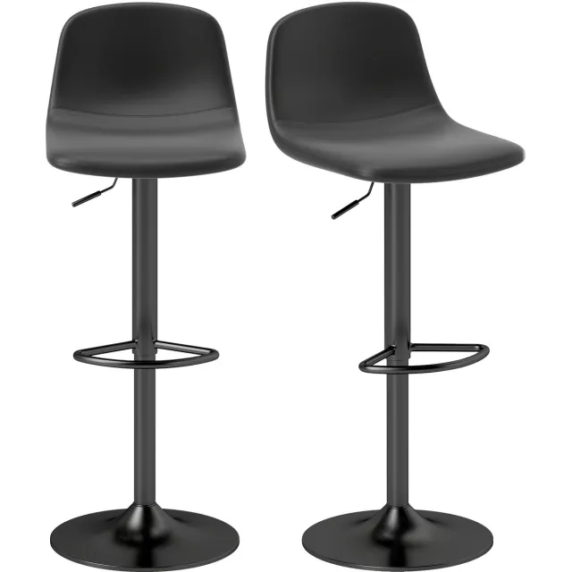 Homcom barkruk - kunstleer - staal - 44L x 40,5B x 84-104H cm - zwart
