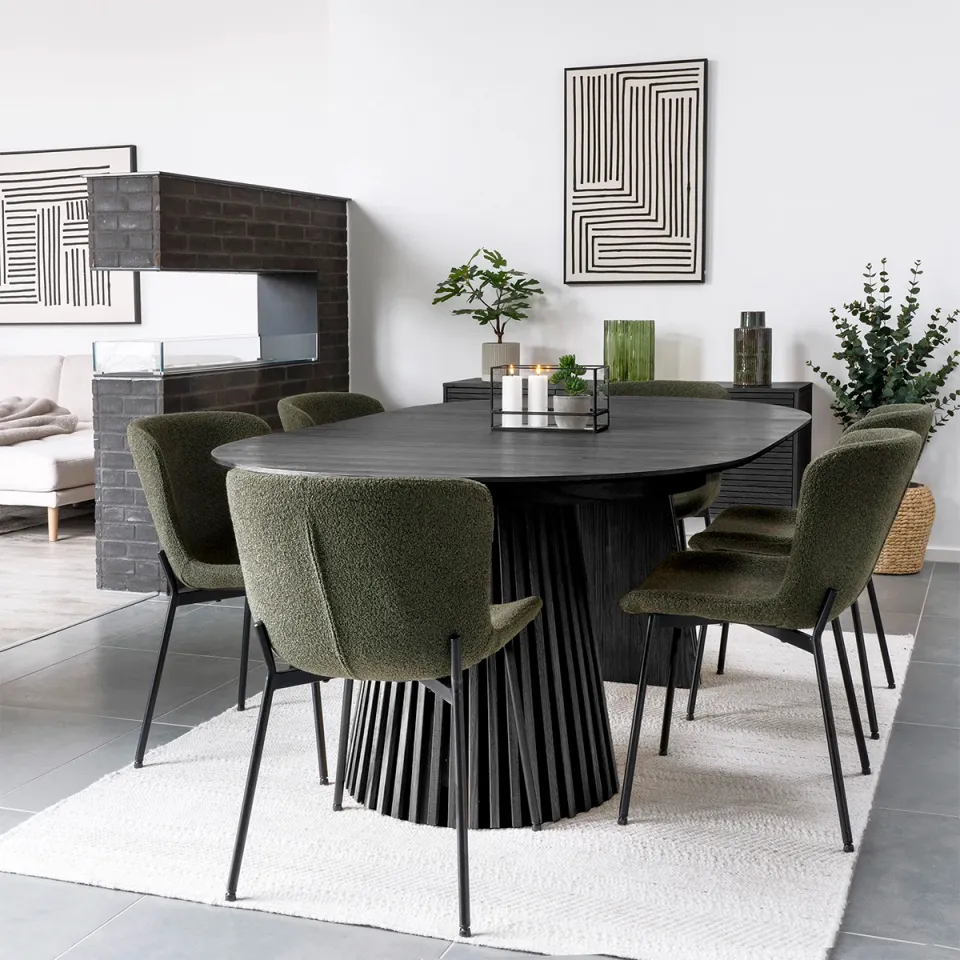 Artichok Alko uitschuifbare houten eettafel zwart - Ø 120 tot 200 cm, foto 2