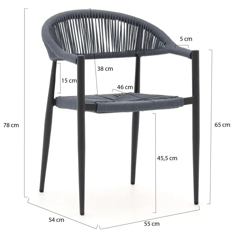 Manifesto Furniture Manifesto Belpasso dining tuinstoel stapelbaar grijs, foto 2