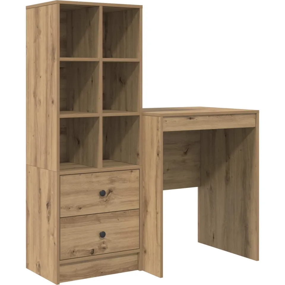 vidaXL Bureau Artisan Eiken 105,5 x 50 x 127 cm 2 st Bruin