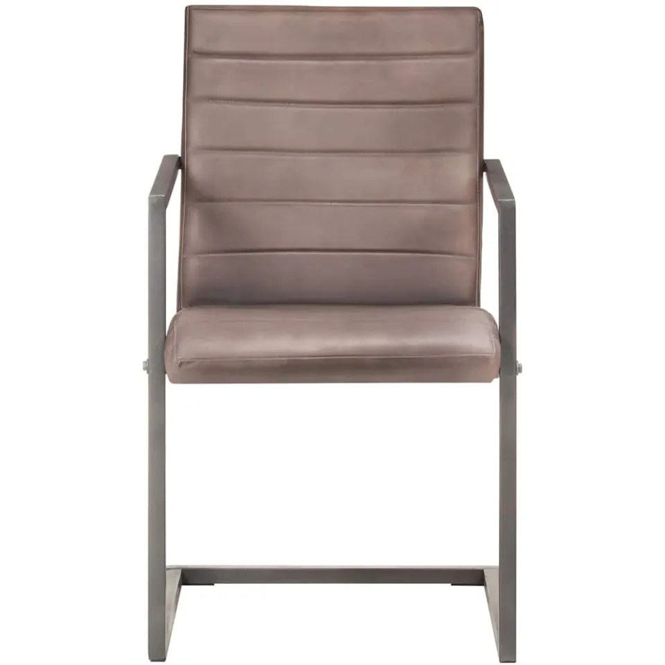 vidaXL Eetkamerstoelen 4 st echt leer bruin, foto 3