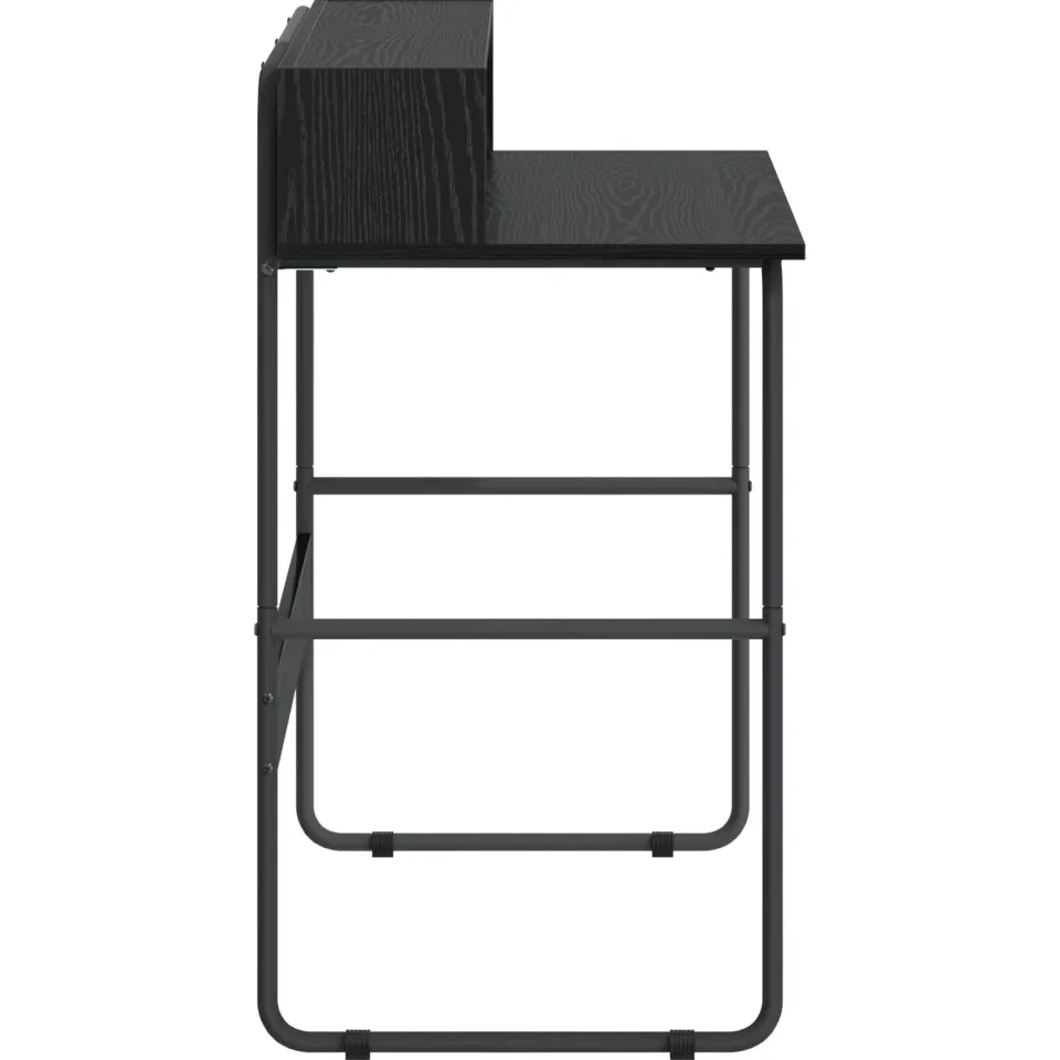 vidaXL Bureau met opbergruimte Zwart eiken 100 x 50 x 91 cm, foto 4