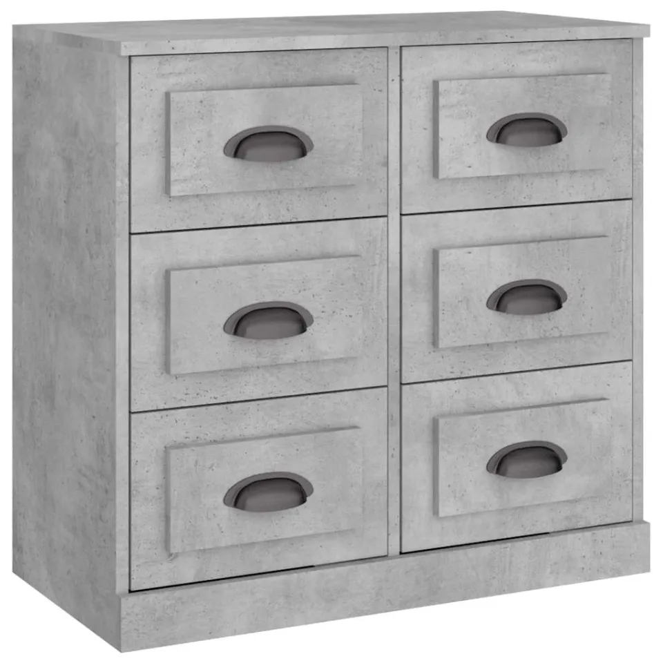 vidaXL Dressoir 70x35,5x67,5 cm bewerkt hout betongrijs grijs
