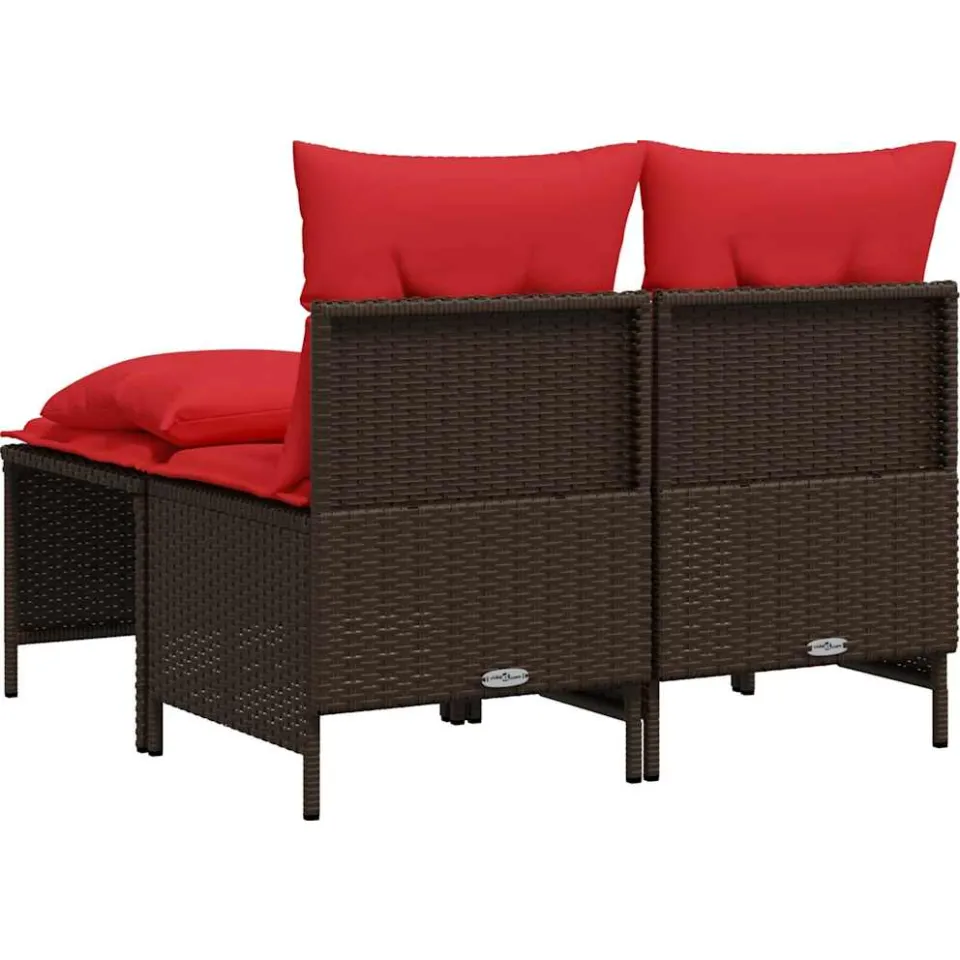 vidaXL 4-delige tuinbankset met kussens, bruin polyrotan, foto 4