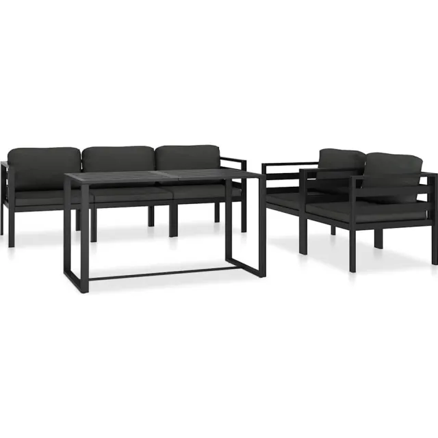 vidaXL 6-delige Loungeset met kussens aluminium antraciet Anthraciet