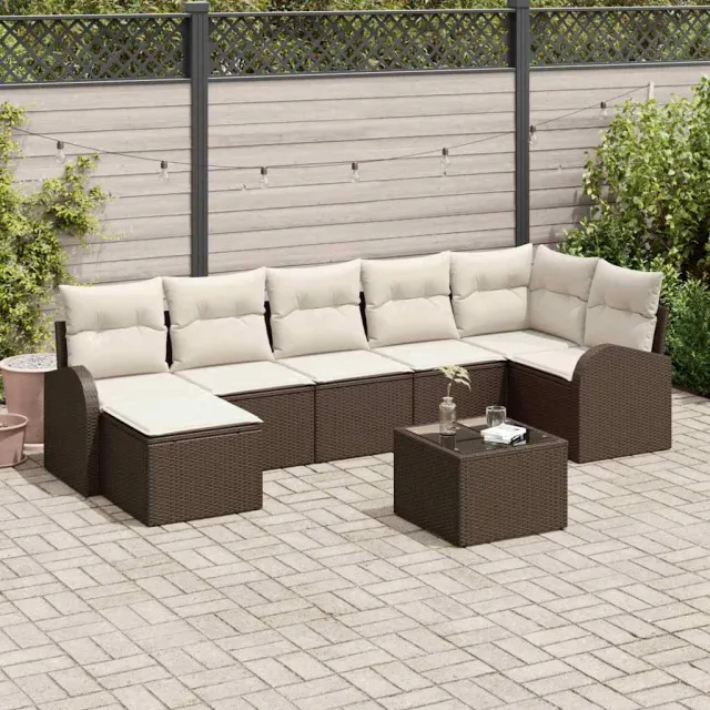 vidaXL Tuin Sofa Set 8 st Bruin [Synthetisch]: Poly Rattan