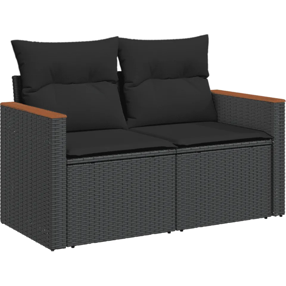 vidaXL Patio Sofa Set 11-zits Black, foto 4
