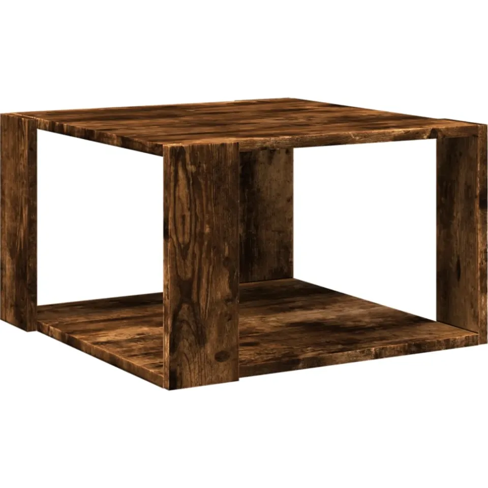 vidaXL Salontafel 51,5x51,5x30 cm bewerkt hout gerookt eikenkleurig, foto 4
