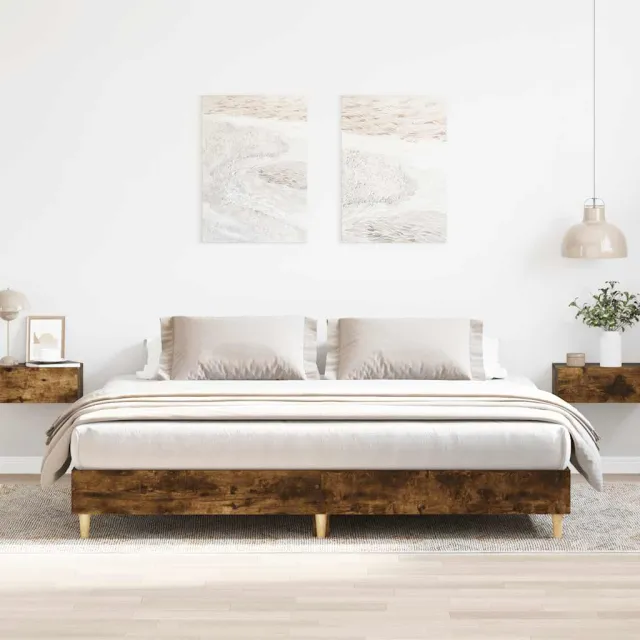 vidaXL Bedframe zonder matras hout gerookt eikenkleurig 180x200 cm