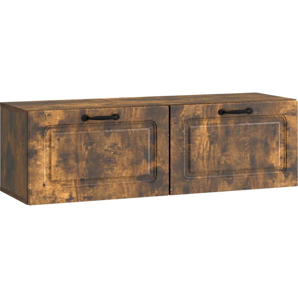 vidaXL Wandbeugel TV-kast Gerookt eiken 98 x 31 x 30 cm Bewerkt hout, foto 3