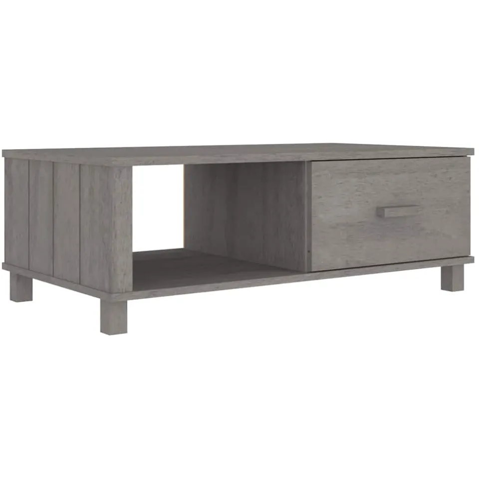vidaXL Salontafel HAMAR 100x55x35 cm massief grenenhout lichtgrijs grijs, foto 3