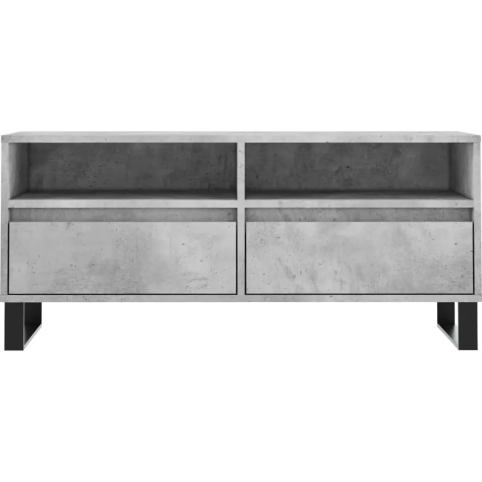 vidaXL Tv-meubel 100x34,5x44,5 cm bewerkt hout betongrijs grijs