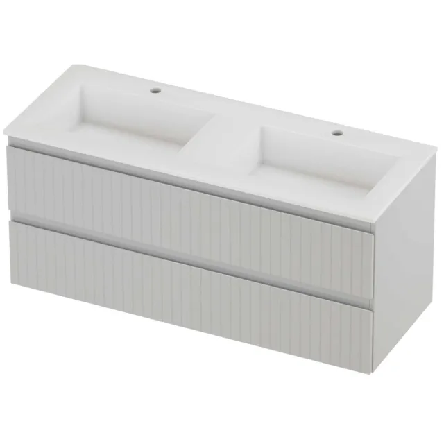 Proline Aristo Badmeubelset Polystone Elegant Gefreesd 120x46x54 cm Glans Wit Glans Wit