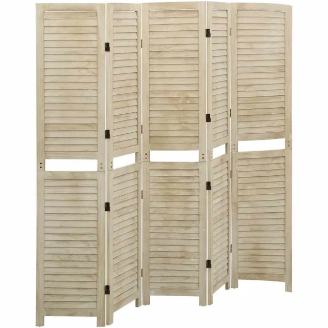 vidaXL Kamerscherm met 5 panelen 175x165 cm massief paulowniahout Bruin